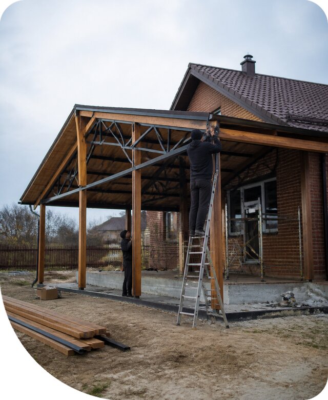 Пристройка навеса к дому и участку в Сочи под ключ